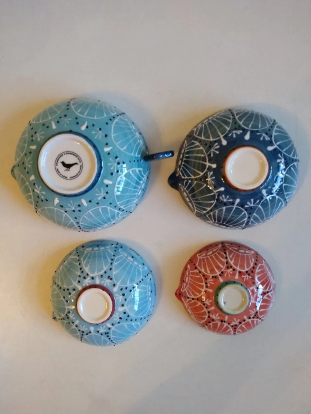 Anthropologie 4pc Ceramic Nesting Measuring Cups